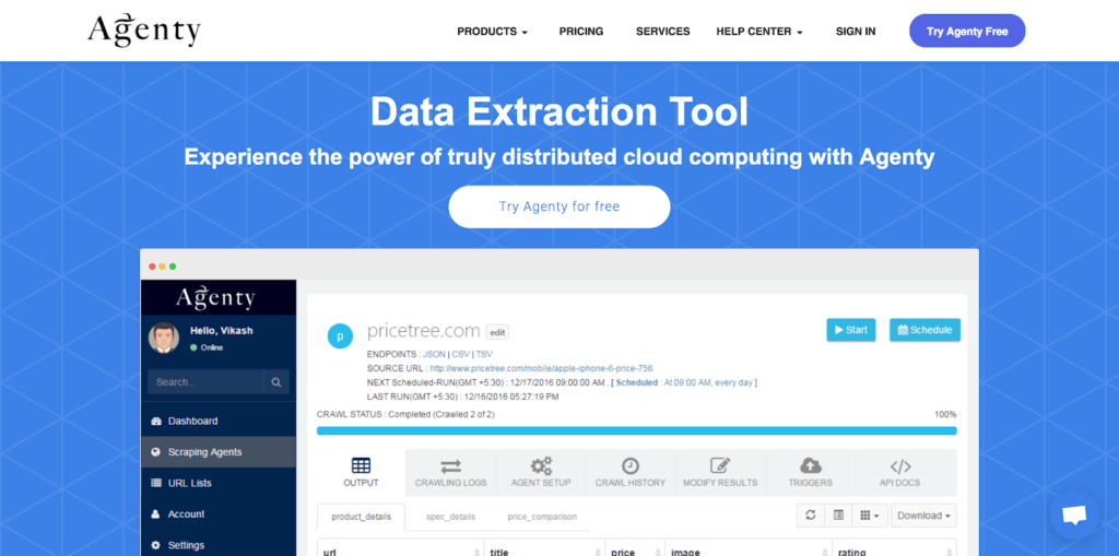 Agenty - Best scraping tools