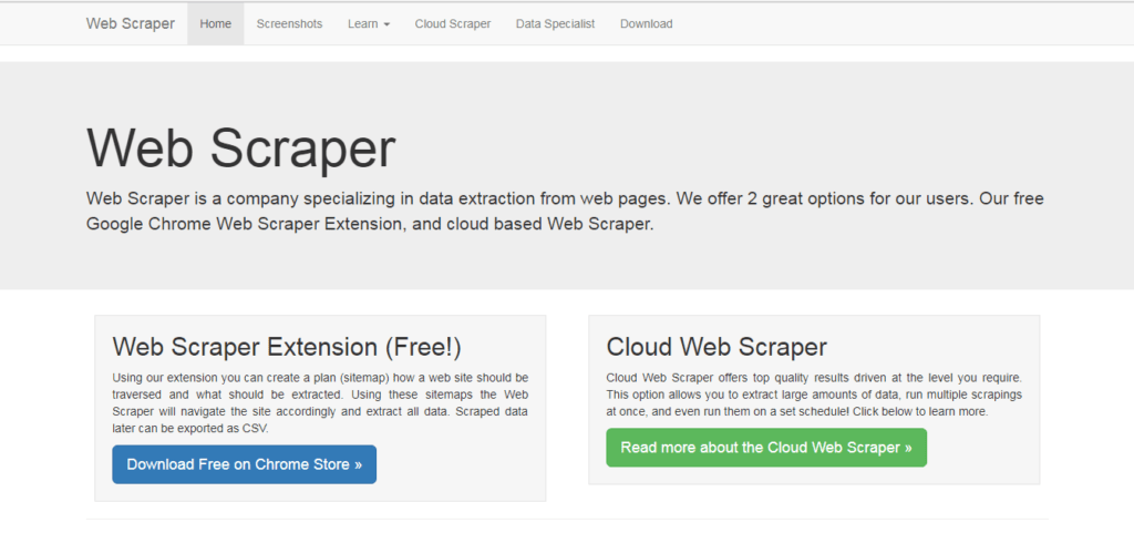 Webscraper - Best scraping tools