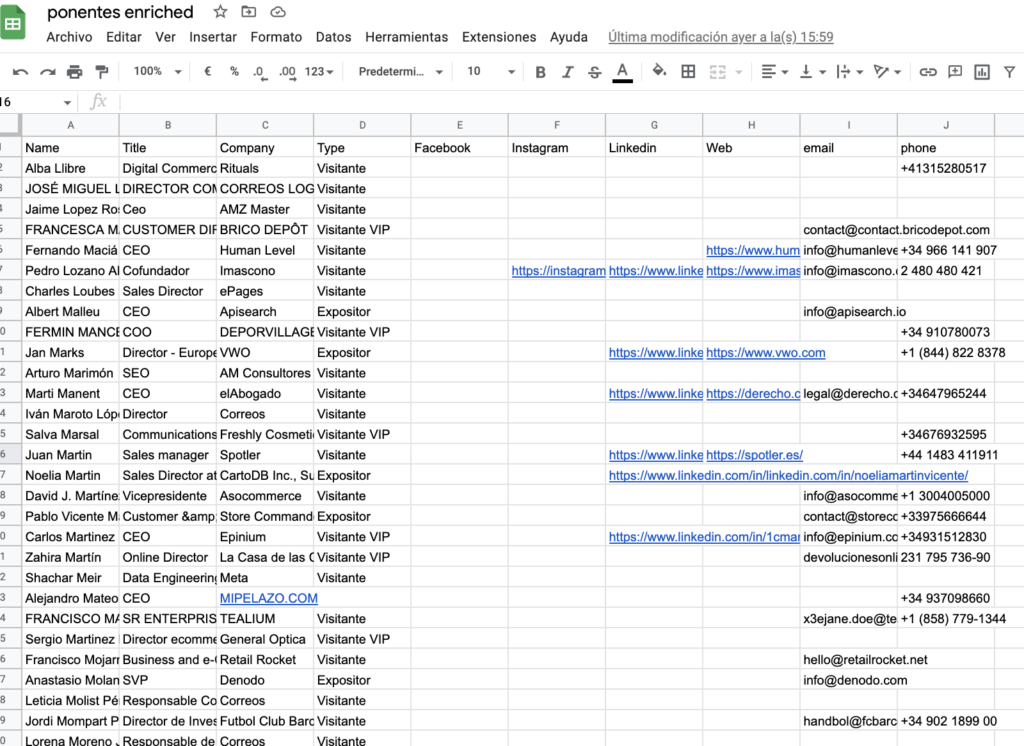 csv lista