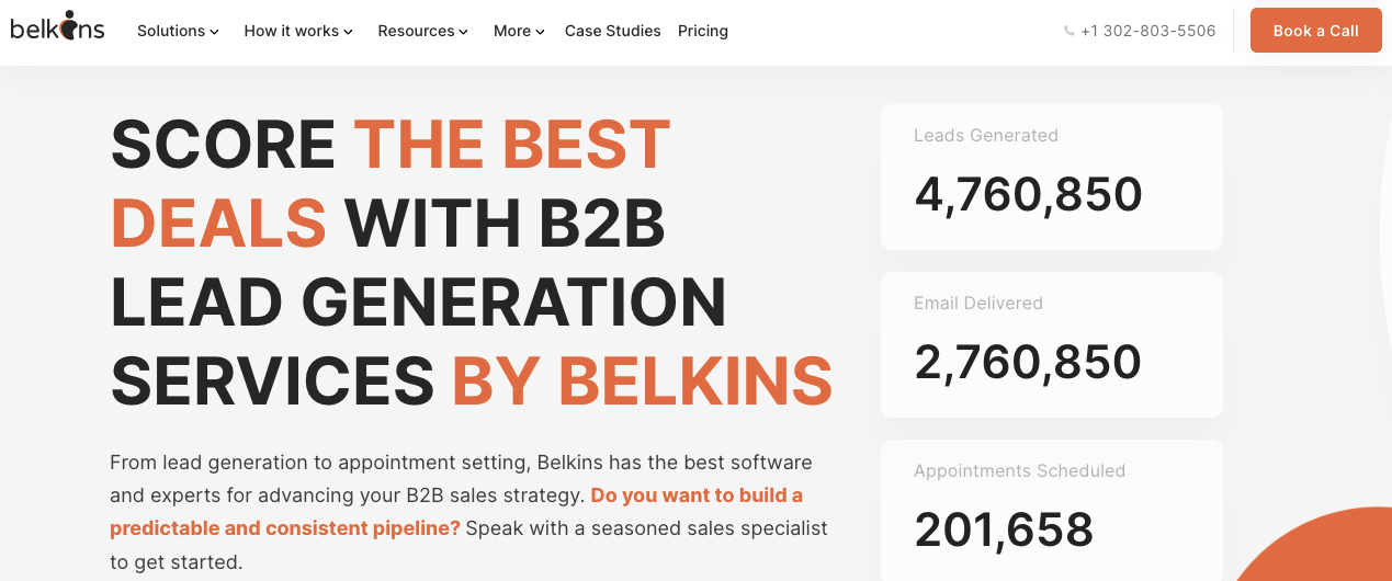 Screenshot of Belkins Homepage
